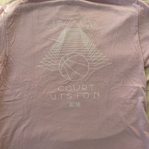 Graphic Basketball Print Hall of Fame Light Purple T-shirt (Size XL)